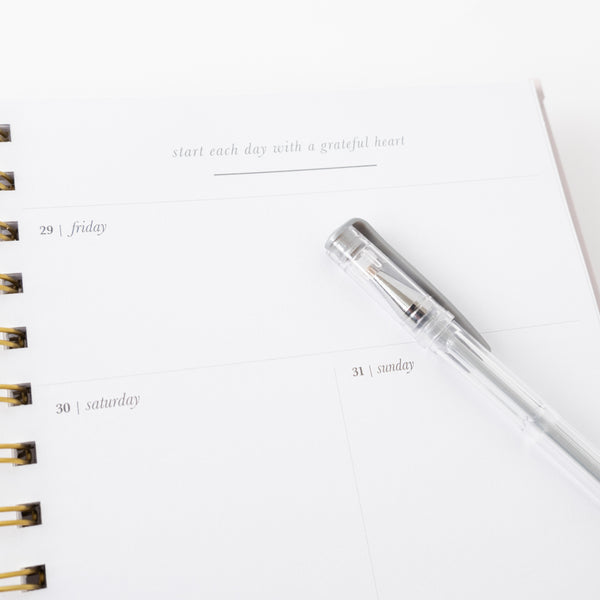 Kaisercraft 2026 A5 Weekly Spiral Diary & Pen - Pink Blooms