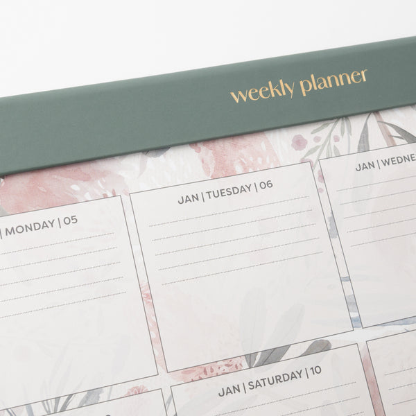 Kaisercraft 2026 Large Weekly Desk Planner - Blossoms
