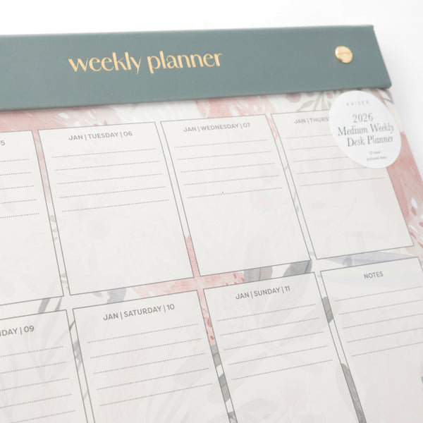 Kaisercraft 2026 Medium Weekly Desk Planner - Blossoms