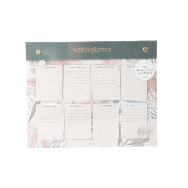 kaisercraft 2026 Medium Weekly Desk Planner - Blossoms