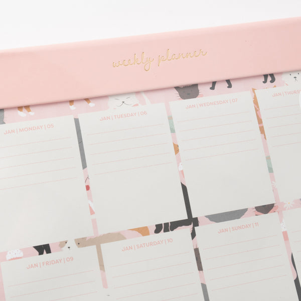 Kaisercraft 2026 Medium Weekly Desk Planner - Kit-Tea Cat