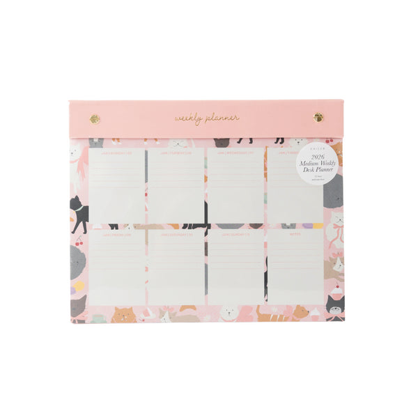 kaisercraft 2026 Medium Weekly Desk Planner - Kit-Tea Cat