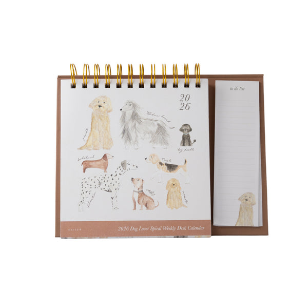 kaisercraft 2026 Spiral Weekly Desk Planner - Dog Lover