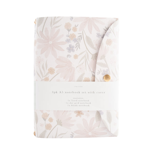 kaisercraft 3Pk A5 Notebook With Cover Set - Blushing Floral