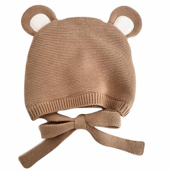 kaisercraft Baby Knitted Bonnet 6-12 Months - Natural Bear