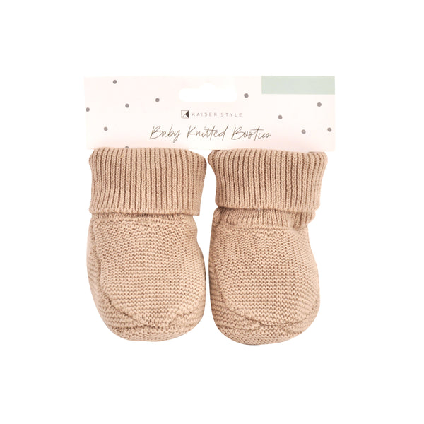 kaisercraft Baby Knitted Booties 6-12 Months - Natural