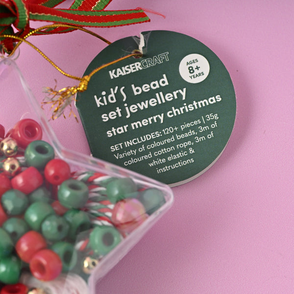 Kaisercraft Christmas Bead Set Keychain Decorations - Star Merry Christmas
