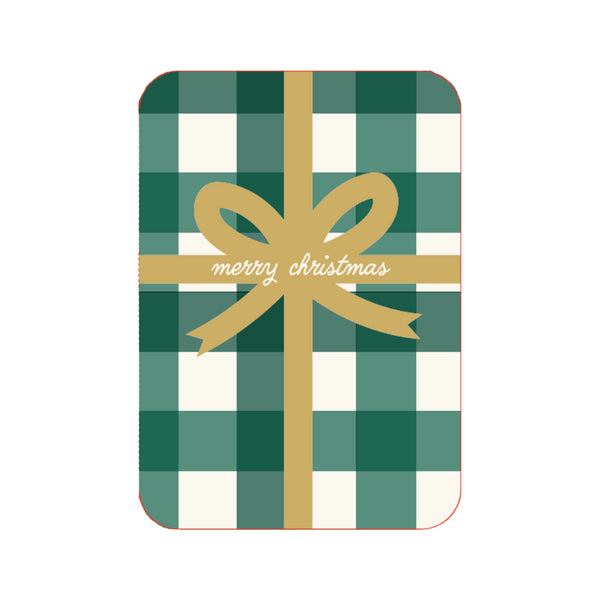 kaisercraft Christmas Greeting Card - Green Gingham Gift