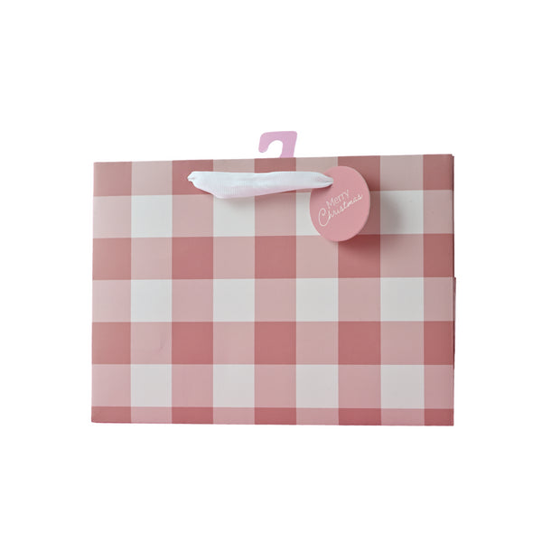 kaisercraft Christmas Medium Gift Bag - Berry Gingham
