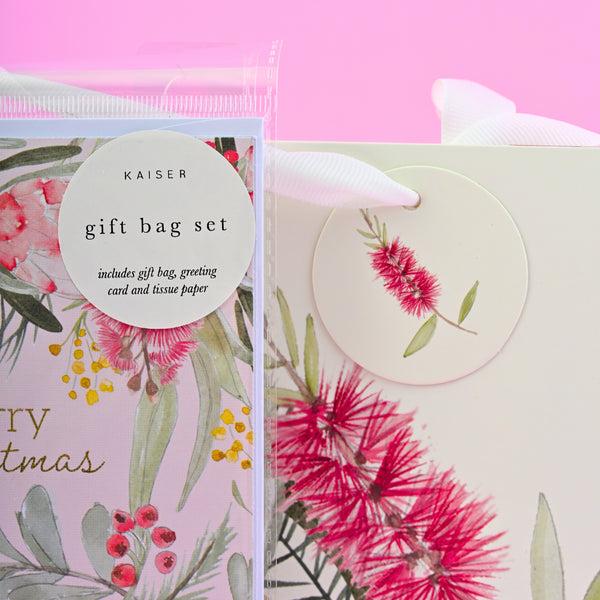 Kaisercraft Christmas Medium Gift Bag Set - Floral Bouquet