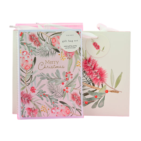 kaisercraft Christmas Medium Gift Bag Set - Floral Bouquet