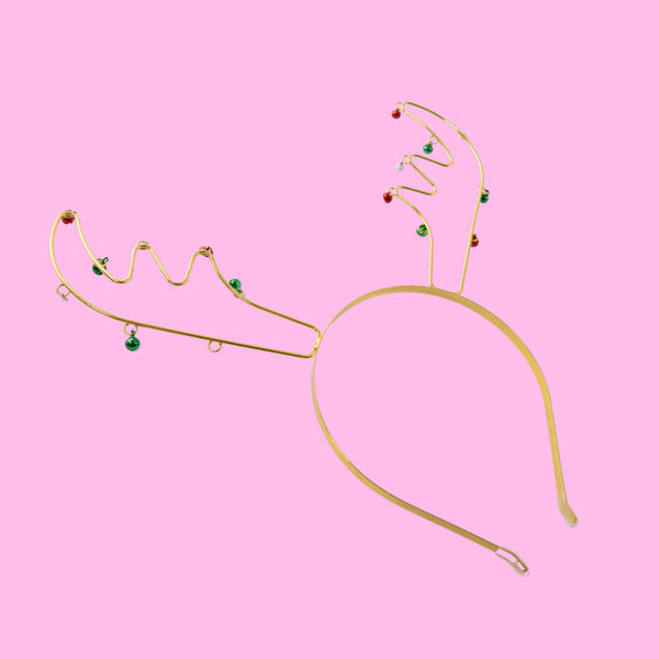 Kaisercraft Christmas Novelty Headband - Gold Reindeer Bells