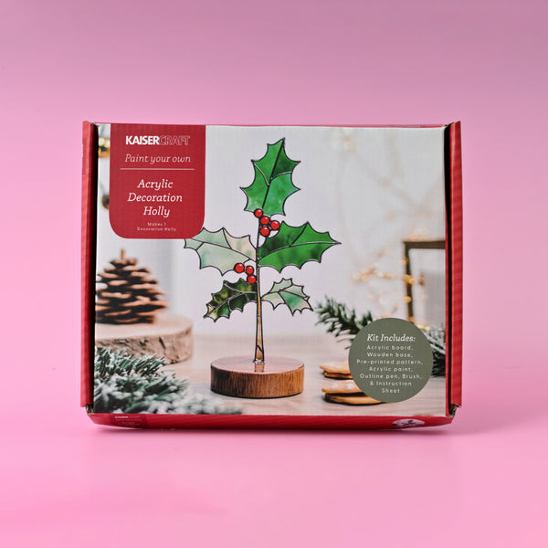 Kaisercraft Christmas Paint Your Own Acrylic Decoration Kit - Holly