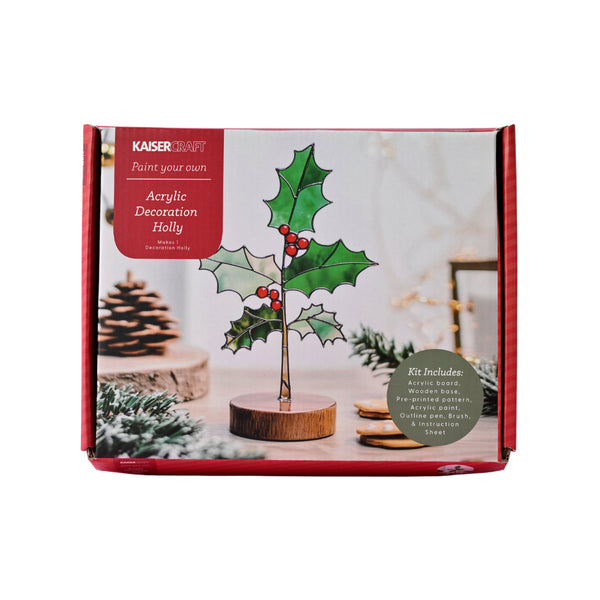 kaisercraft Christmas Paint Your Own Acrylic Decoration Kit - Holly