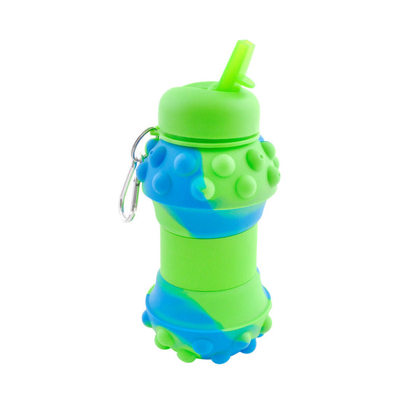 kaisercraft Fidget Collapsible Drink Bottle - Green/Blue Marble