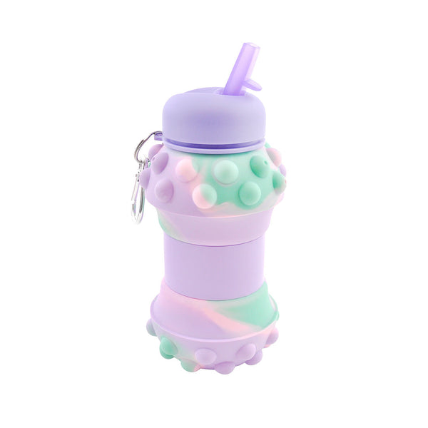 kaisercraft Fidget Collapsible Drink Bottle - Lilac/Green Marble