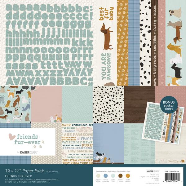 kaisercraft Friends Fur-Ever Paper Pack Bonus Sticker Sheet