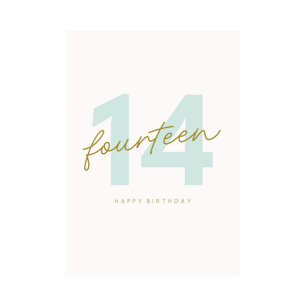 kaisercraft Greeting Card Birthday Milestone - 14 Aqua Birthday