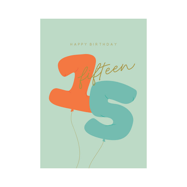 kaisercraft Greeting Card Birthday Milestone - 15 Balloons