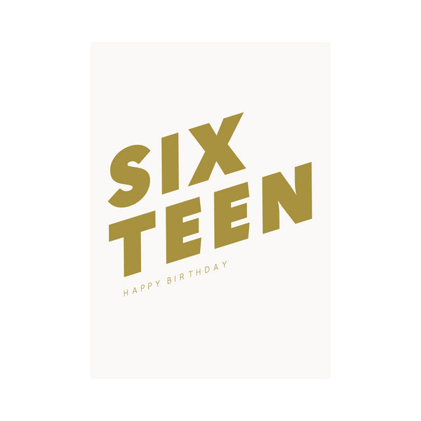 kaisercraft Greeting Card Birthday Milestone - 16 Golden