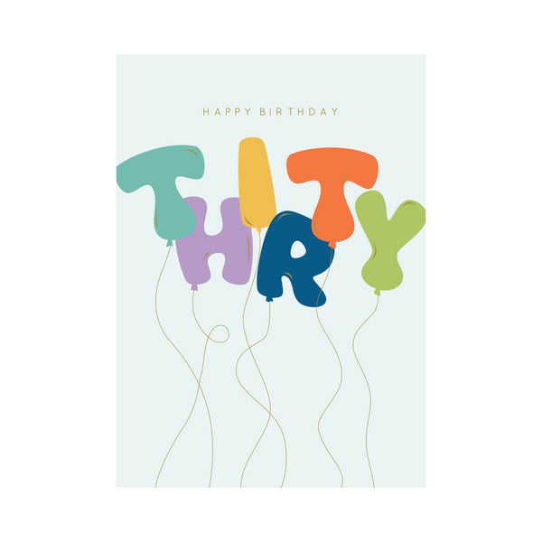 kaisercraft Greeting Card Birthday Milestone - 30 Colour Balloon