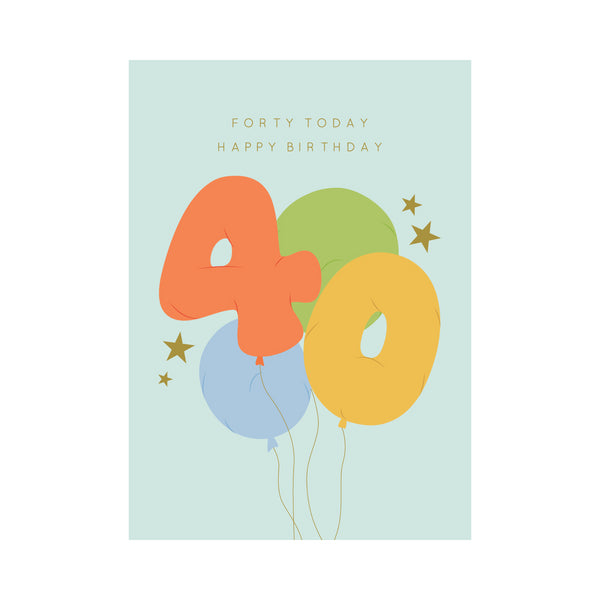 kaisercraft Greeting Card Birthday Milestone - 40 Foil Balloon