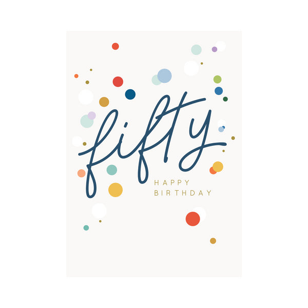 kaisercraft Greeting Card Birthday Milestone - 50 Confetti