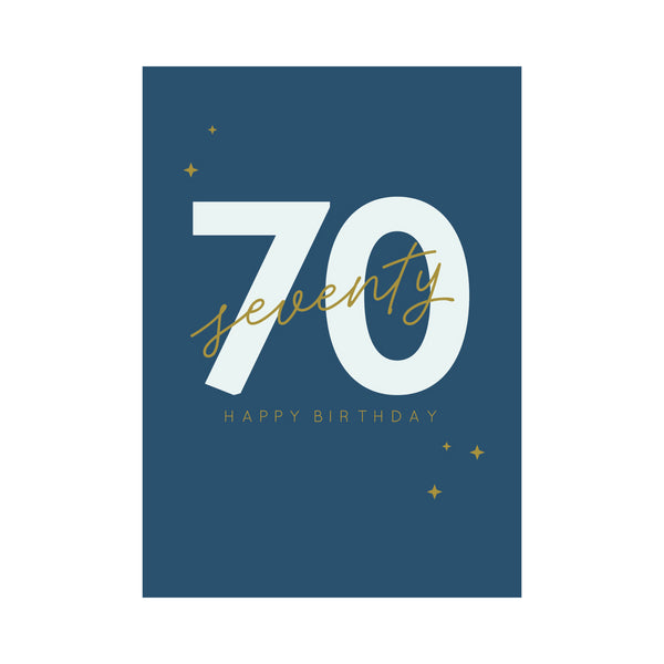 kaisercraft Greeting Card Birthday Milestone - 70 Navy Sparkle