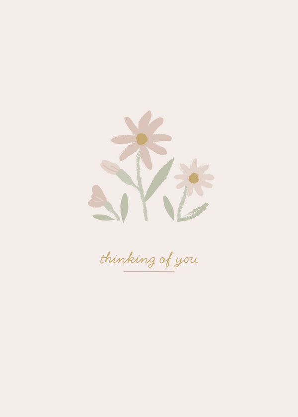kaisercraft Greeting Card Blushing Floral- Thinking Of You
