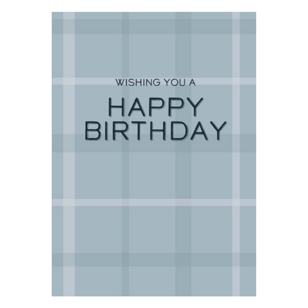 kaisercraft Greeting Card - FOR HIM - Blue Check Birthday