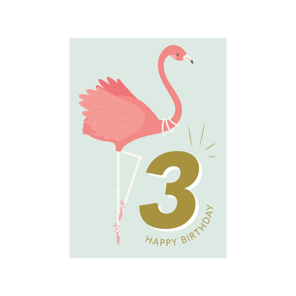 kaisercraft Greeting Card Magical Milestone - 3 Flamingo