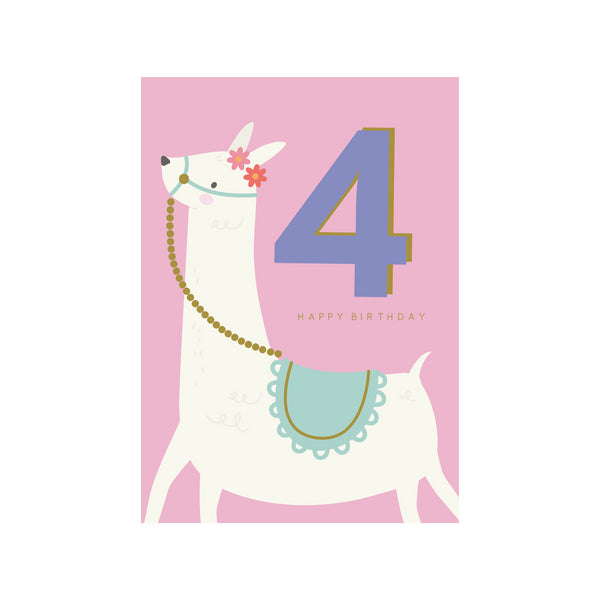 kaisercraft Greeting Card Magical Milestone - 4 Llama