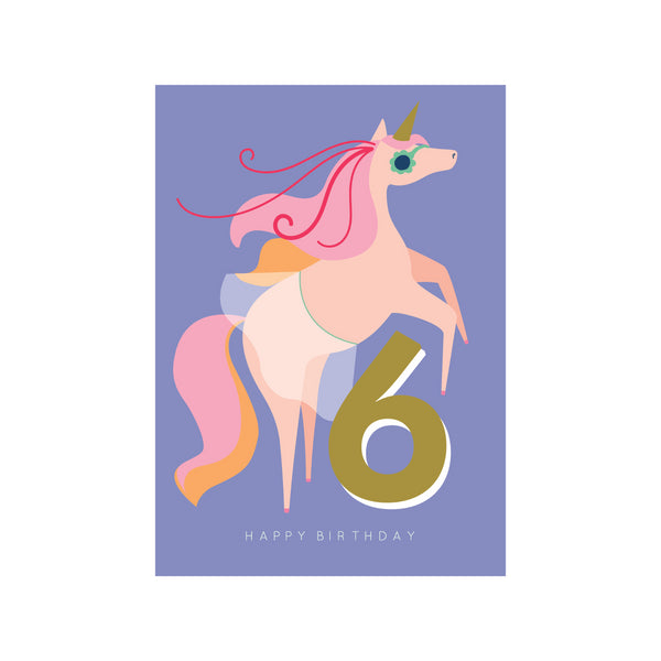 kaisercraft Greeting Card Magical Milestone - 6 Unicorn