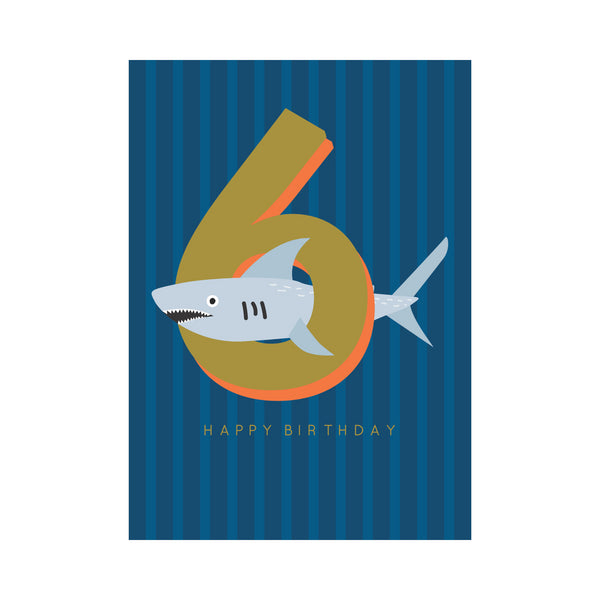 kaisercraft Greeting Card Marvellous Milestone - 6 Shark