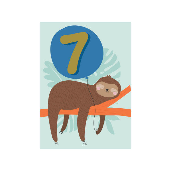 kaisercraft Greeting Card Marvellous Milestone - 7 Sloth