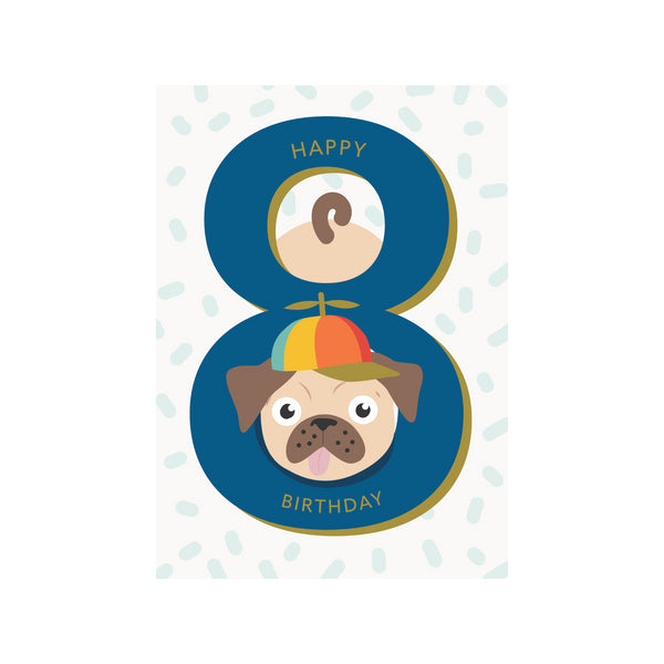 kaisercraft Greeting Card Marvellous Milestone - 8 Pug