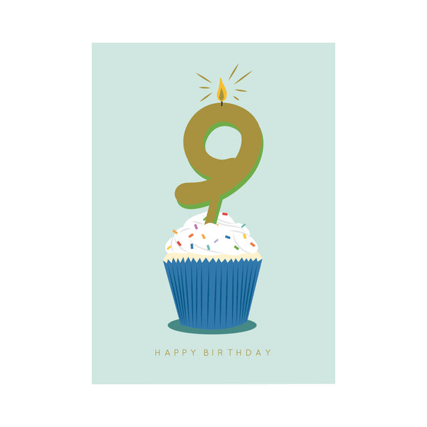 kaisercraft Greeting Card Marvellous Milestone - 9 Cupcake
