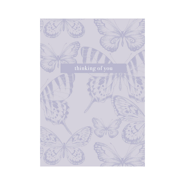 kaisercraft Greeting Card Thinking Of You - Lilac Butterflies