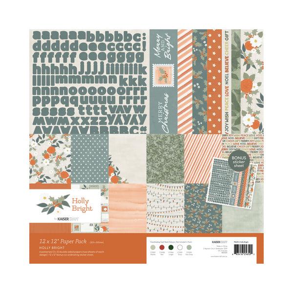 kaisercraft Holly Bright Paper Pack Bonus Sticker Sheet