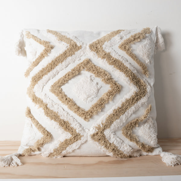 kaisercraft K&Co Texture Cushion - Cream & Natural Zig Zag
