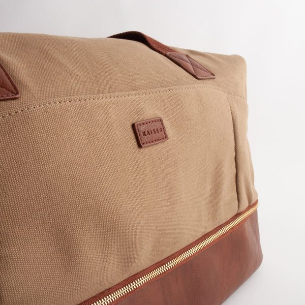 Kaisercraft Kaiser Canvas Overnight Travel Bag - MID BROWN
