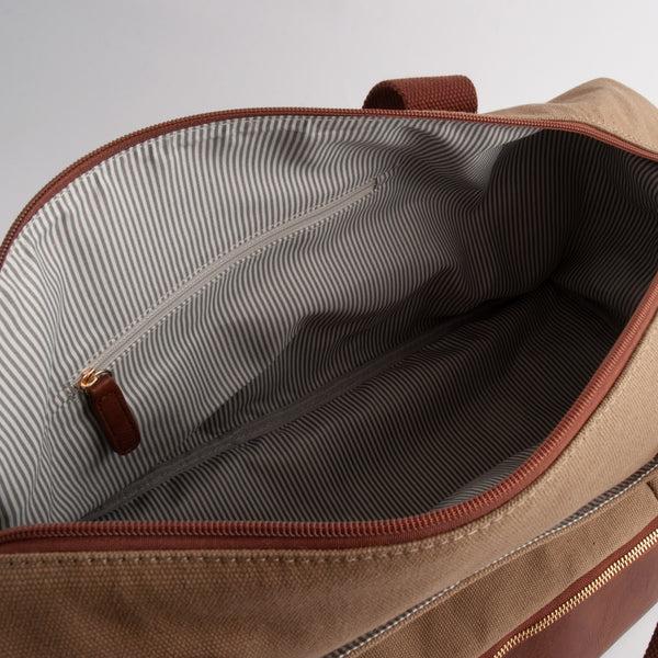 Kaisercraft Kaiser Canvas Overnight Travel Bag - MID BROWN