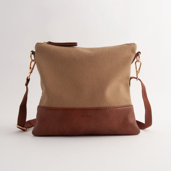 Kaisercraft Kaiser Canvas Square Shoulder Bag - MID BROWN