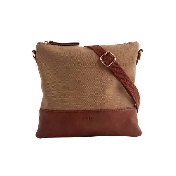 kaisercraft Kaiser Canvas Square Shoulder Bag - MID BROWN