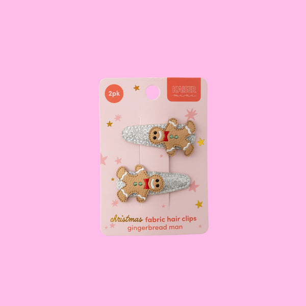 Kaisercraft Kaiser Mini Christmas 2 Pack Fabric Hair Clip - Gingerbread Man