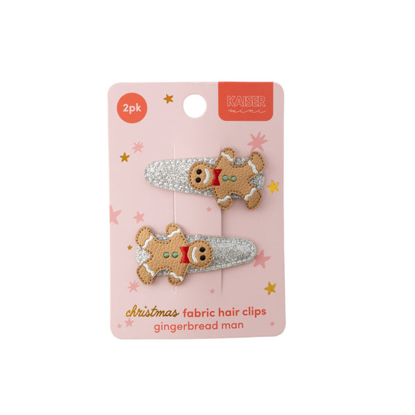 kaisercraft Kaiser Mini Christmas 2 Pack Fabric Hair Clip - Gingerbread Man