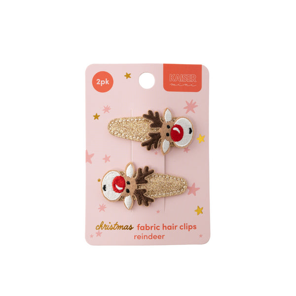 kaisercraft Kaiser Mini Christmas 2 Pack Fabric Hair Clip - Reindeer