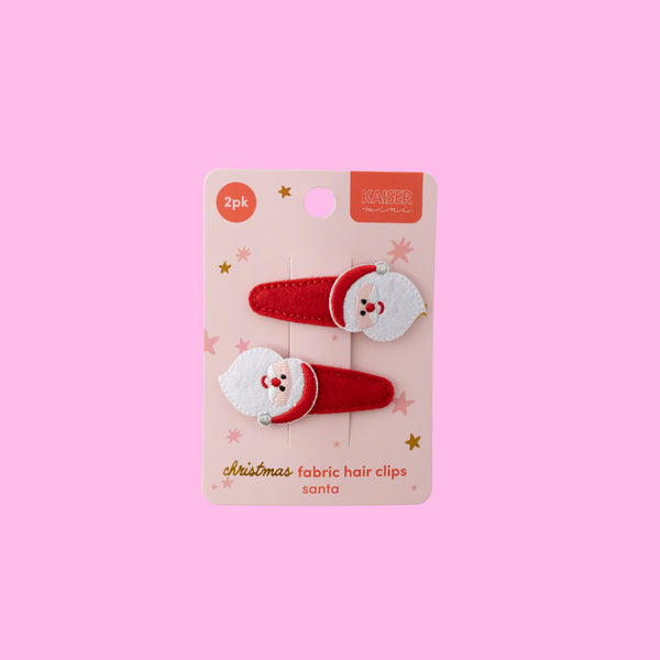 Kaisercraft Kaiser Mini Christmas 2 Pack Fabric Hair Clip - Santa