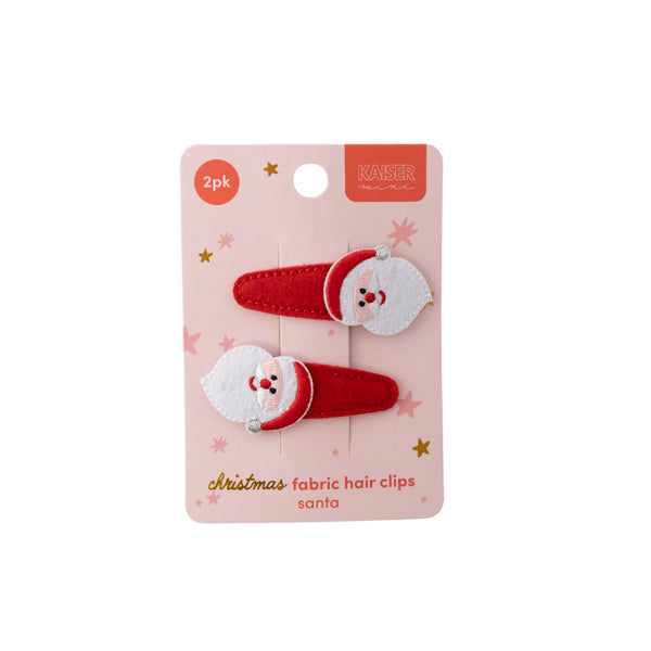 kaisercraft Kaiser Mini Christmas 2 Pack Fabric Hair Clip - Santa