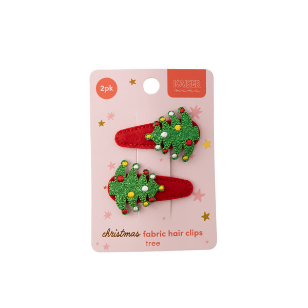 kaisercraft Kaiser Mini Christmas 2 Pack Fabric Hair Clip - Tree